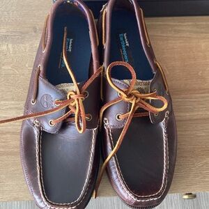 Timberland Men's Dark Brown Leather Boat Shoes